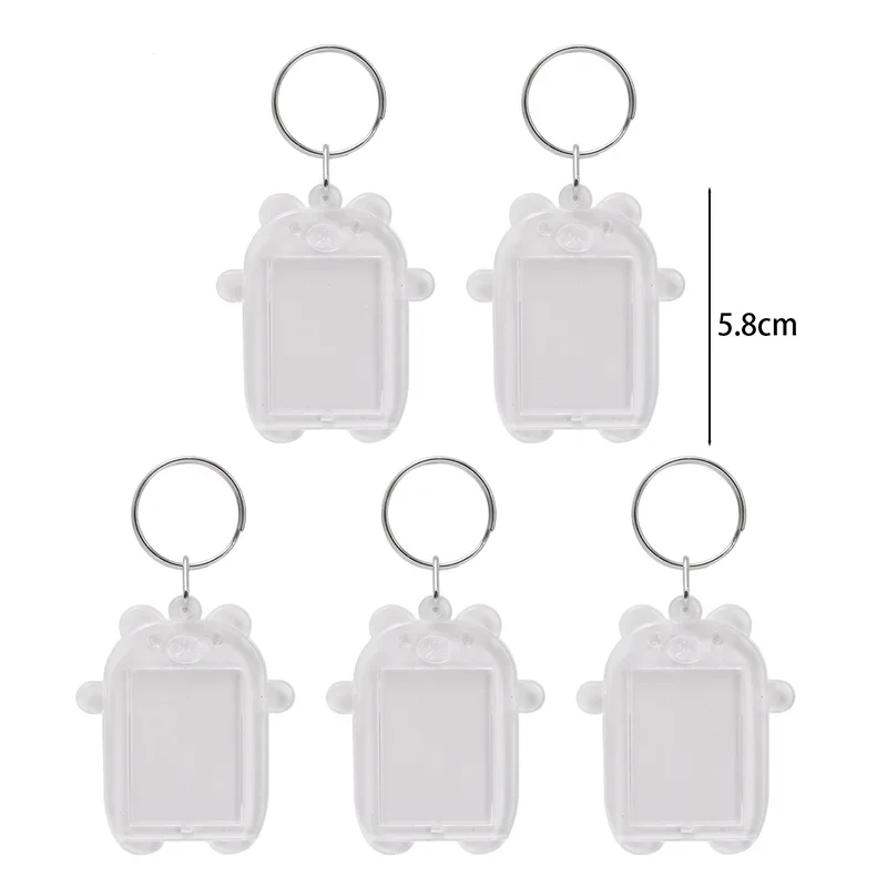 5/30 st transparenta akrylnyckelringar fina tomma fotoramar gör-det-själv-hängen mångsidiga nyckelringar parjubileum