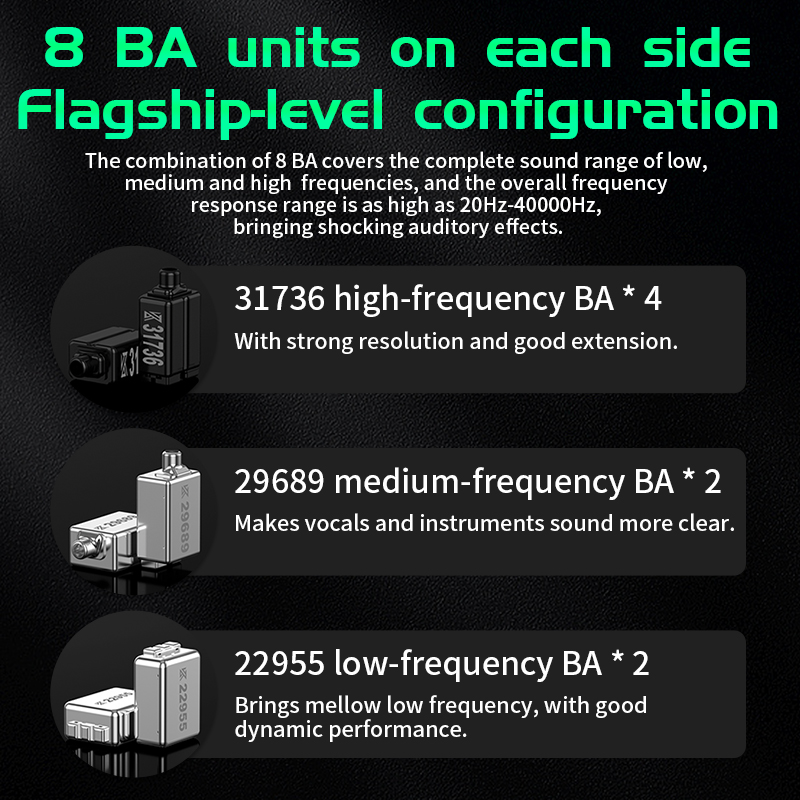 KZ AS16 Pro In Ear Wired Earphones 16BA Balanced Armature HIFI Bass Monitor Headphones Noise Cancelling Earbuds Sport Headset