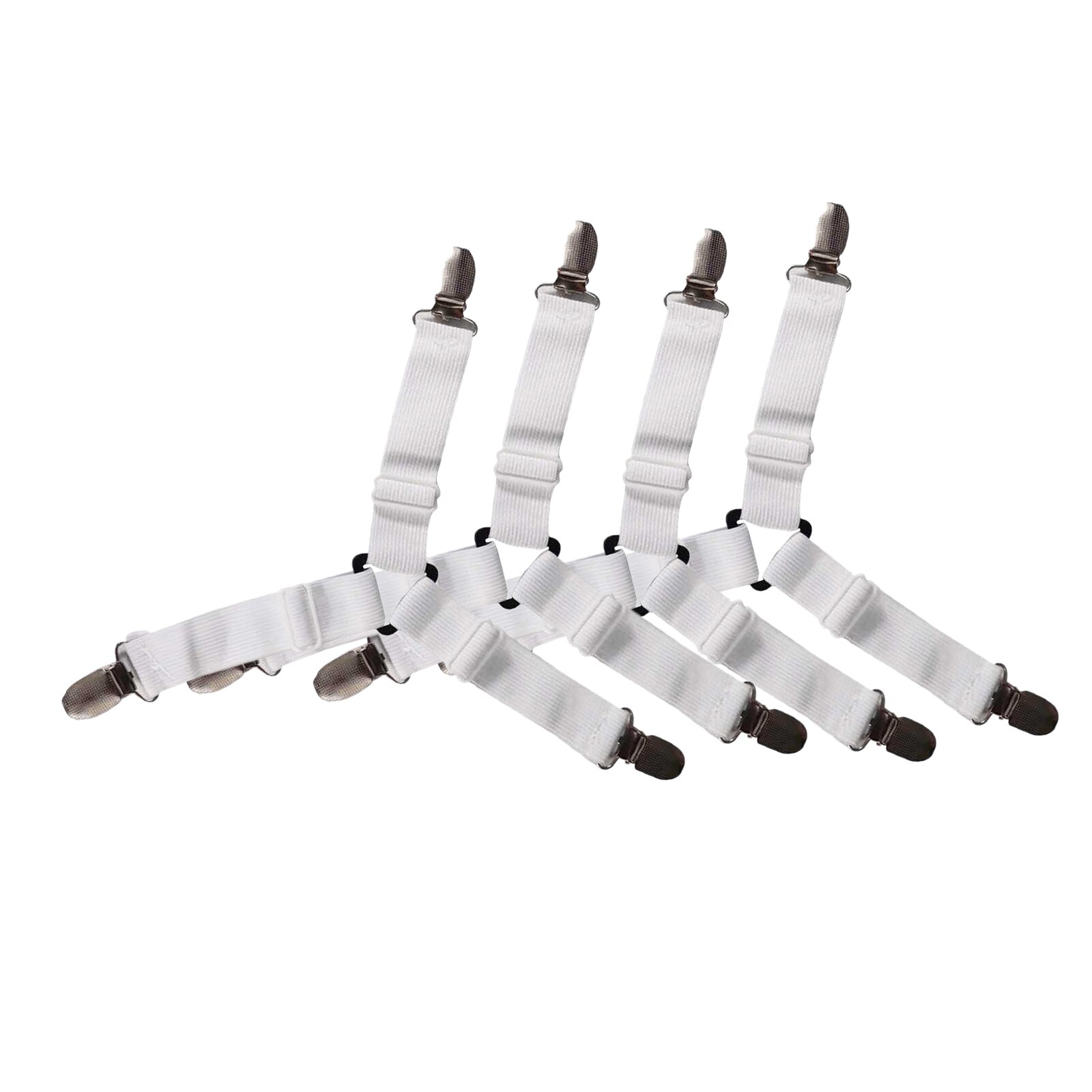 4x drap de lit attaches porte-drap de lit bretelles élastiques gardiens sangles porte-drap de lit bretelles housse de matelas sangles: White