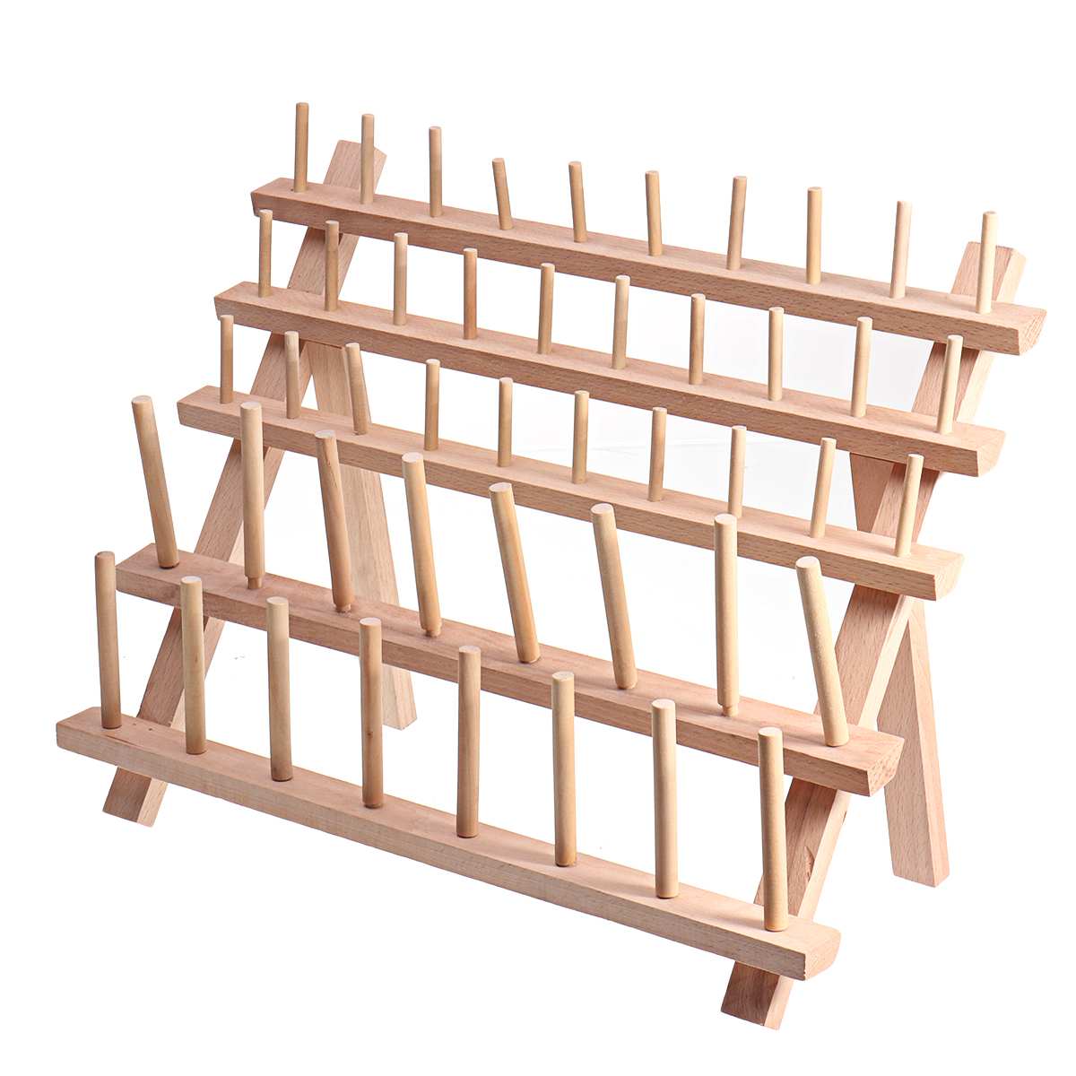 Folding Hanging Wooden Thread Spool Sewing Organizer Tailor Thread Holder Stand Sewing Lines Storage Rack Embroidery