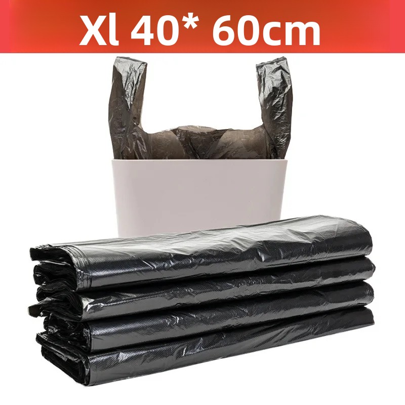 Svarte søppelsekker til svart vest, 40*60 engangs kjøkken, kommersiell bruk, håndholdte rengjøringsposer av plast, husholdningsavfall