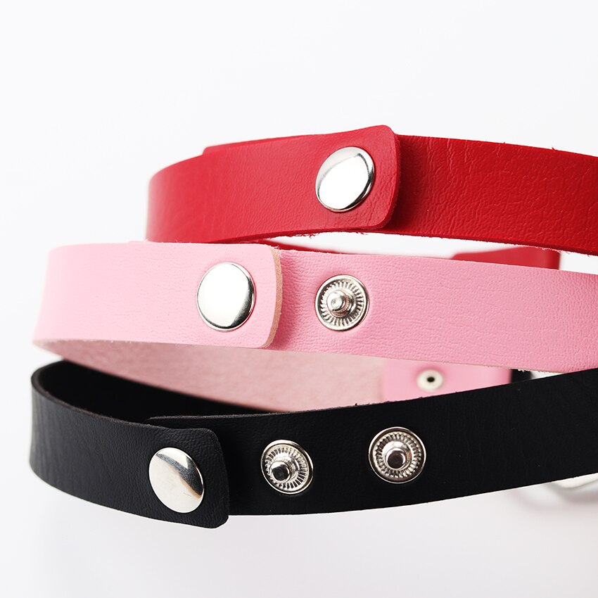 Gargantilla de piel sintética con tachuelas para mujer, Collar con remaches, hebilla, , joyería