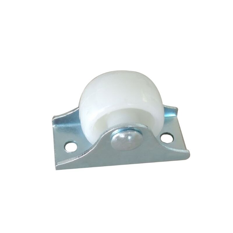 White Rail Fixed Casters Small One-Way Wheel Furniture Plastic Directional Wheel Hardware Accessories P31A