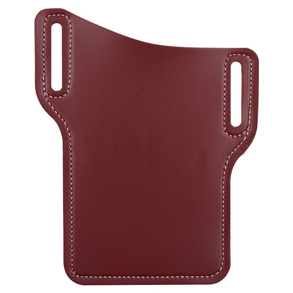 Retro Artificial Leather Mobile Phone Carrier Belt Pouch Men Waterproof Cellphone Loop Holster Protection Case Waist Bag Wallet: Wine Red