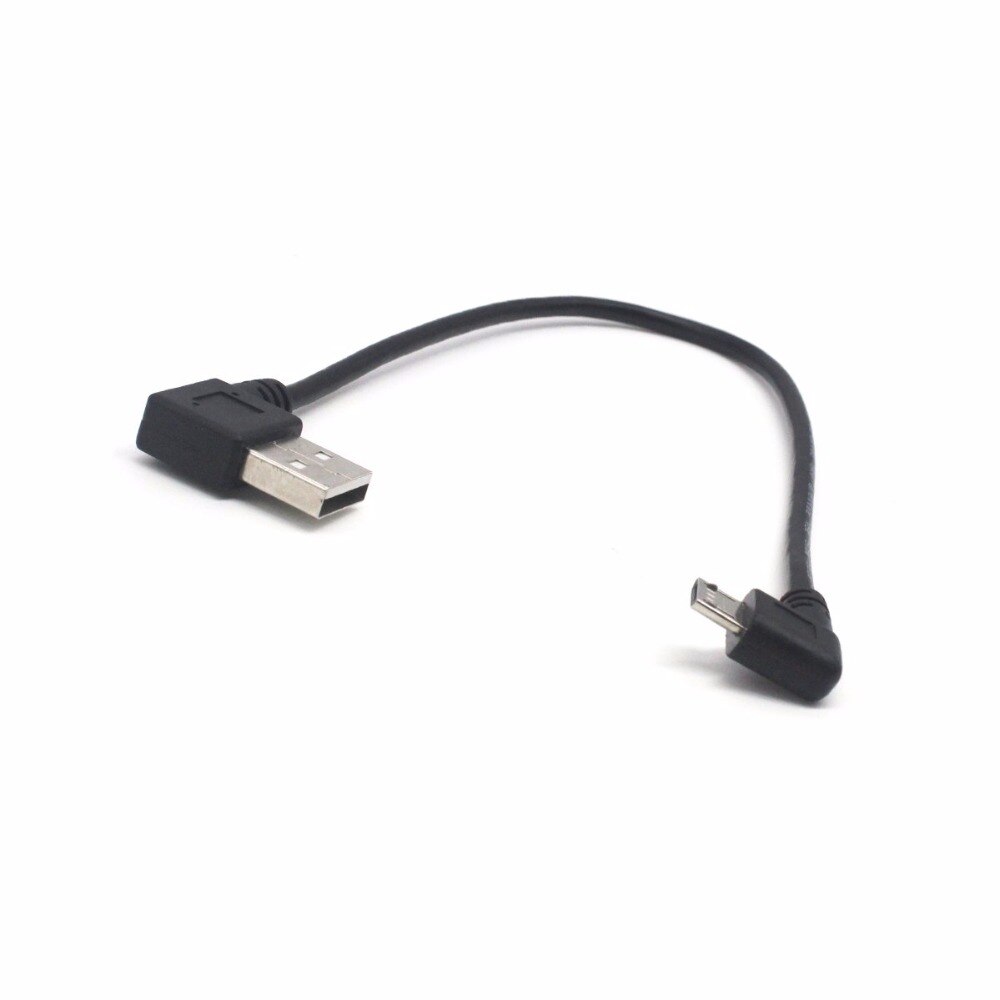 Right Angle Micro USB Cable, 25 CM, USB 2.0 Male to Micro B USB 5 Pin Male, Sync Charging and Data Transferring Cable