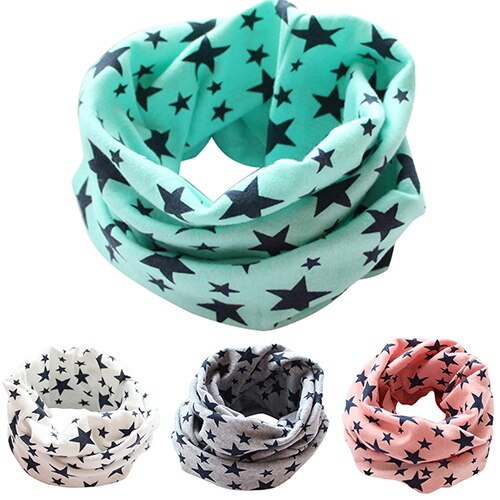 Pañuelo de algodón de estrellas para niños y niñas, chal de punto, Unisex, Invierno