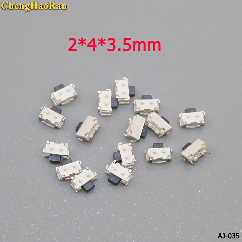 ChengHaoRan 2*4*3.5MM reed tap side press micro switch shrapnel side button reset switch set 10