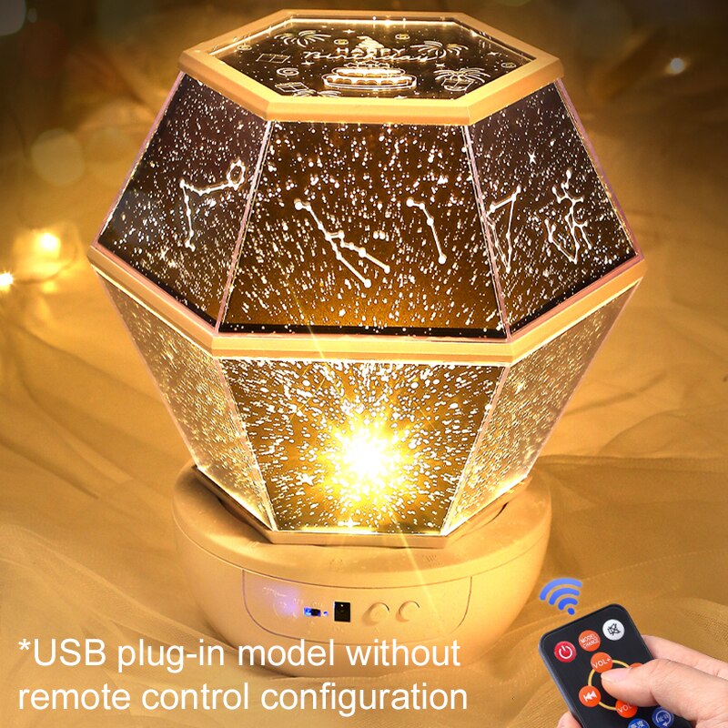 Romantische Roterende Sterrenhemel Star Projector Lamp Led Nachtlampje Sterrenhemel Planeet Magic Home Planetarium Universum Lamp