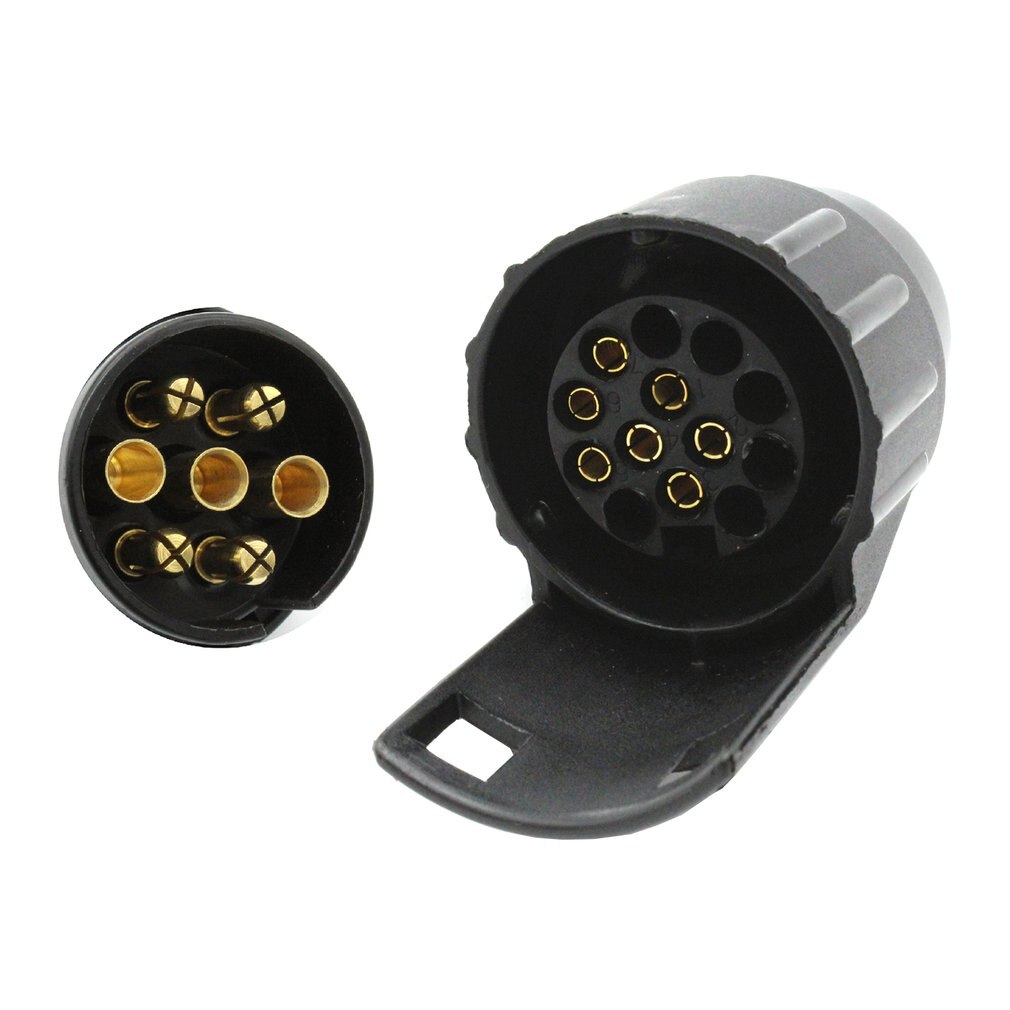 7 Pin To 13 Pin Plug Adapter Converter Tow Bar Socket Converter Black Auto Accessories