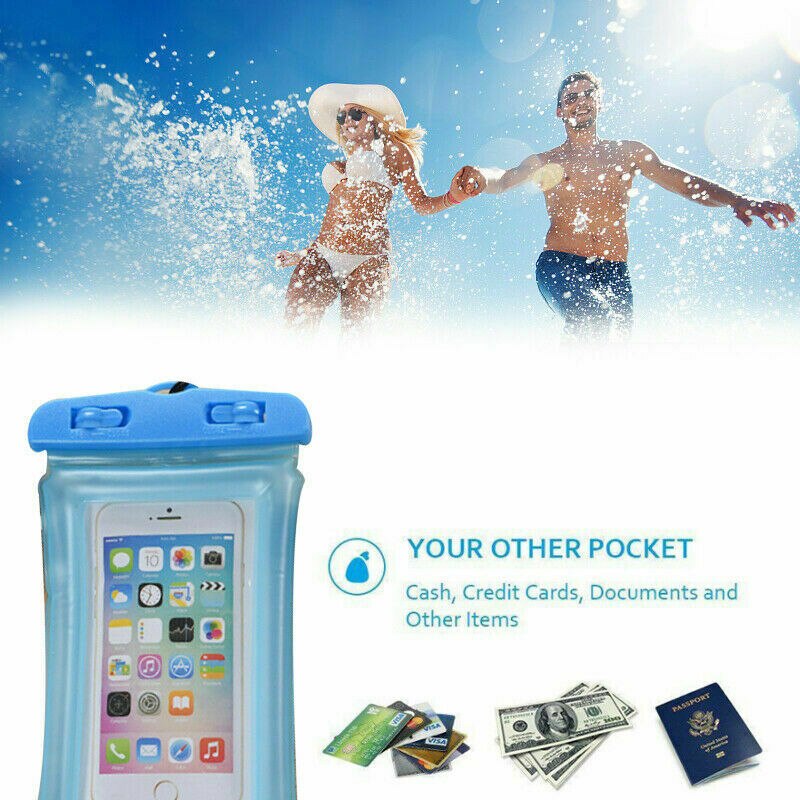 Universal klar mobiltelefon tør pose vandtæt undervands pvc mobiltelefon taske til svømning dykning vandsport telefon taske