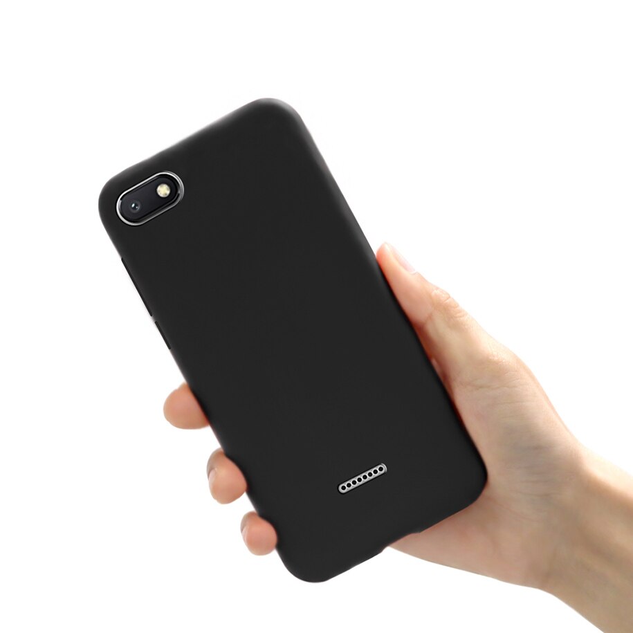 Voor Xiaomi Redmi 6A Case Cover Mooie Leuke Tpu Telefoon Case Voor Funda Xiaomi Redmi 6A A6 Snoep Kleur Zachte siliconen Gevallen Cover Bag: Black