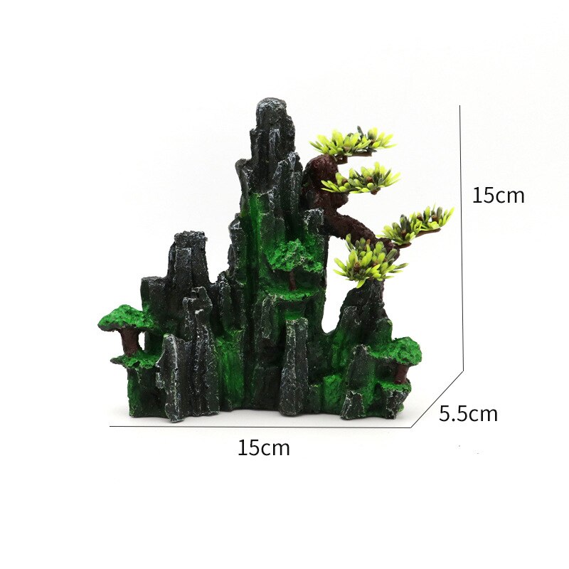 Aquarium Rockery Stone Aquatic Ornaments Fish Tank Landscaping Simulation Landscape Resin Rockery Stone Pet Accessoriess: AX-05
