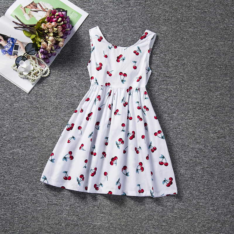 ¡Novedad de ! Ropa de niña, vestido de princesa de verano para niñas pequeñas con espalda en V, vestido de baile con tutú de cereza, ropa de para niños: white / 5