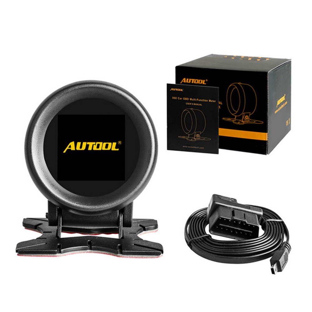 AUTOOL X60 Car OBD GPS HUD Digital Meter Alarm Speed Water-Temp Gauge for 12V OBD-II Standard Vehicles Automotive Display Hud
