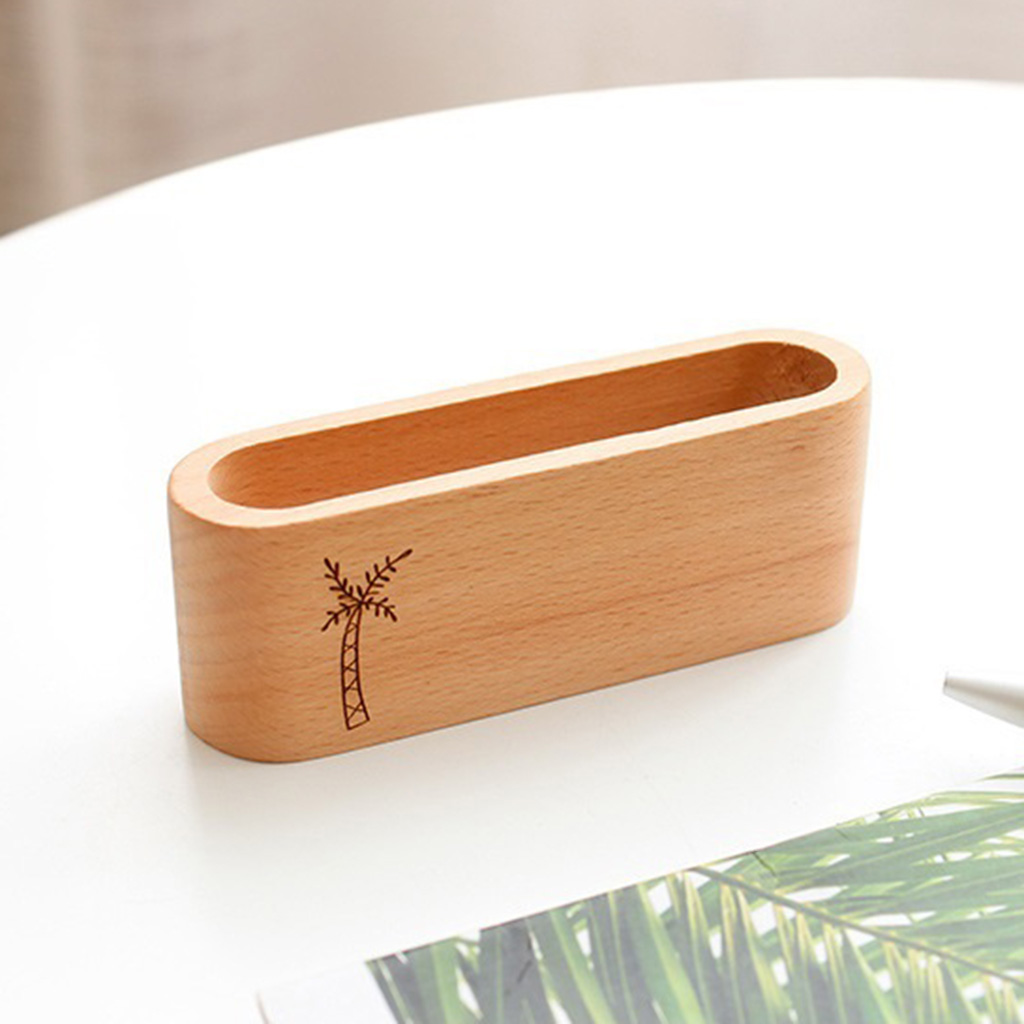 Scatola porta biglietti da visita desktop multiuso porta biglietti da visita in legno 20 fogli capacità forniture per ufficio di facile accesso