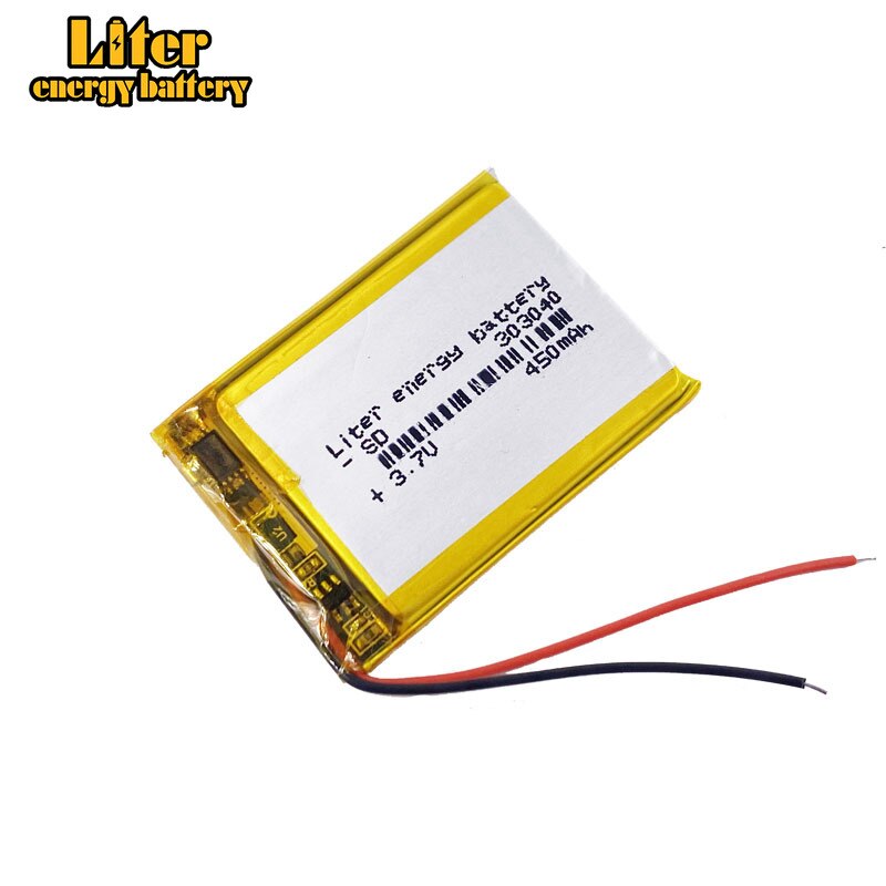 3,7 V batería de polímero de litio de 303040 de 033040 MP3 MP4 pequeño estéreo tacómetro 450MAh