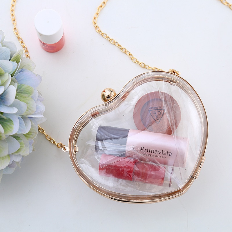 Women's Handbag Acrylic Day Cluthes Heart Purses Clear Transparent Crossbody Bags for Women Evening Party Wedding Cluth Bag