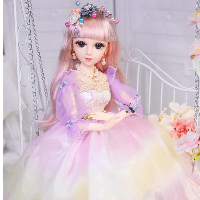 Moda lalka 60cm moda dziewczyna lalki duże oryginalne ręcznie 1/3 lalka pełny zestaw 18 łączona lalka dziewczyny zabawki dla dzieci dzieci prezent: biały / bez pudełka