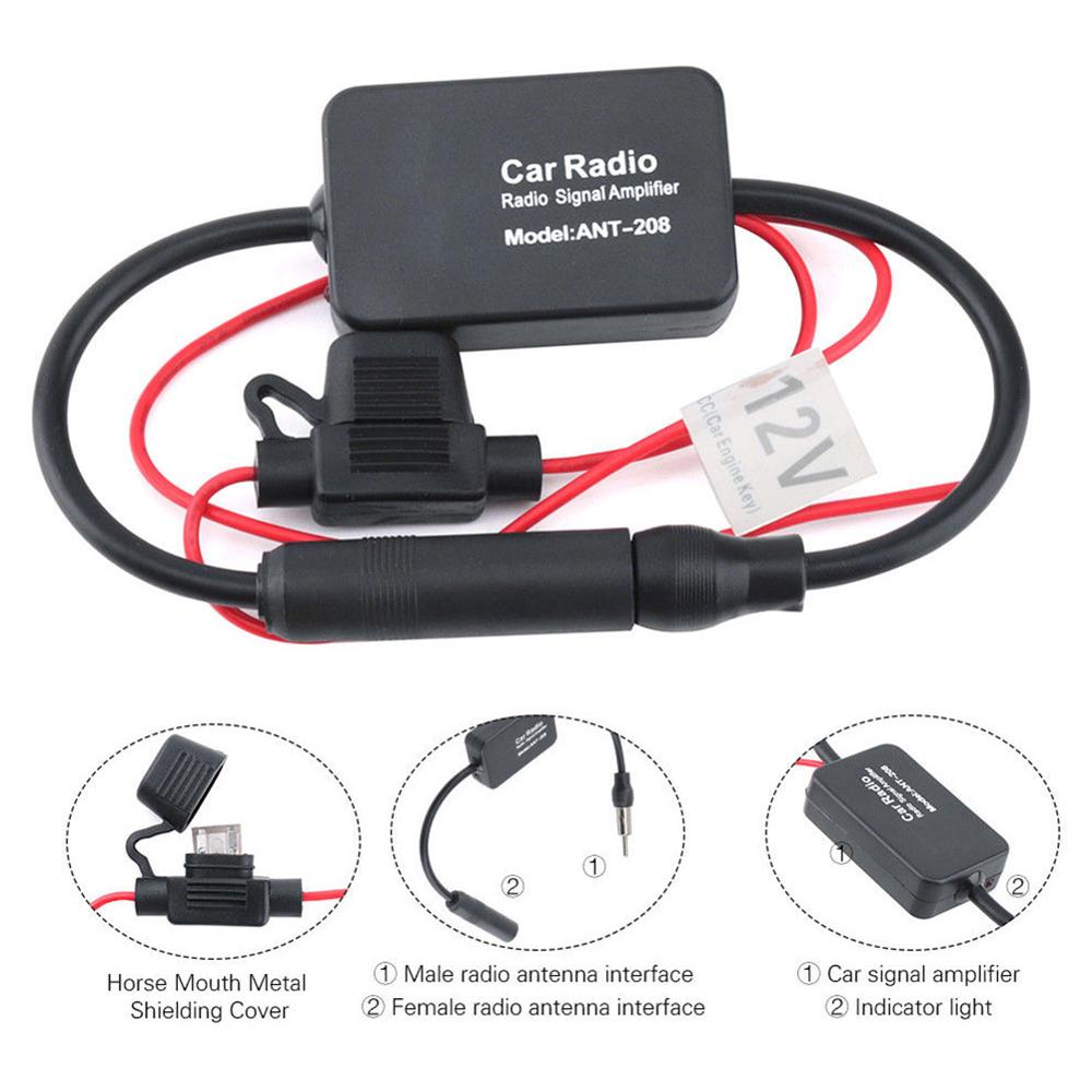 12V Car Radio Antenna Amplifier – AM/FM, Universal Plug & Play (Surga Performance)