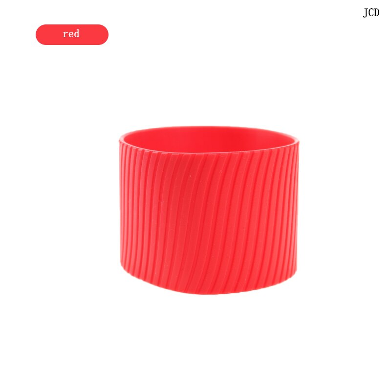 JCD 8cm Silicone Ceramic Cup Sleeves Coffee Mug Wraps Sleeves Recyclable Heat Proof Glass Water Cup Sleeves Cover Home Tools: Red-8cm
