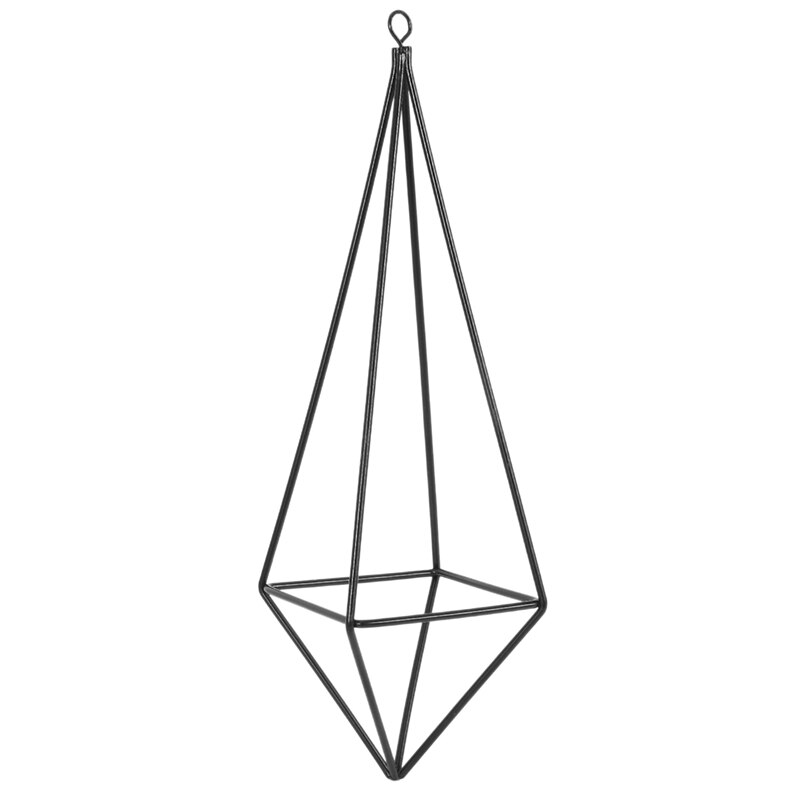 Moderna di Arte Rustica Stile Freestanding ferro Appeso Tillandsia Aria Pianta Rack Holder Nero 10.2 Pollici Altezza Quadrilatero Pyrami: Default Title
