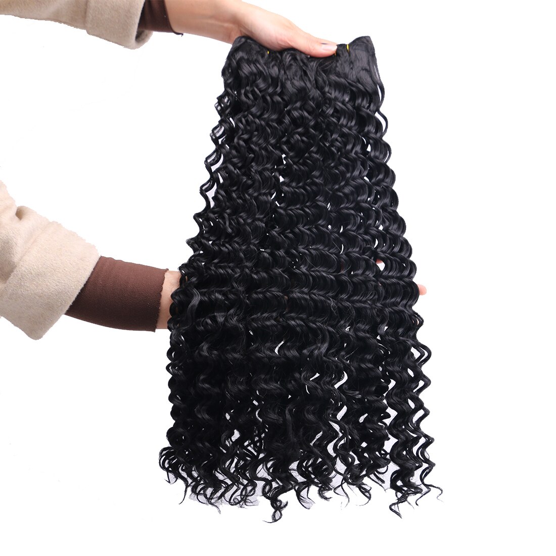 30 Inches Super Long Deep Wave Hair Bundles Water Wave Curly Hair Bundles Synthetic Hair Extensions 120g/piece