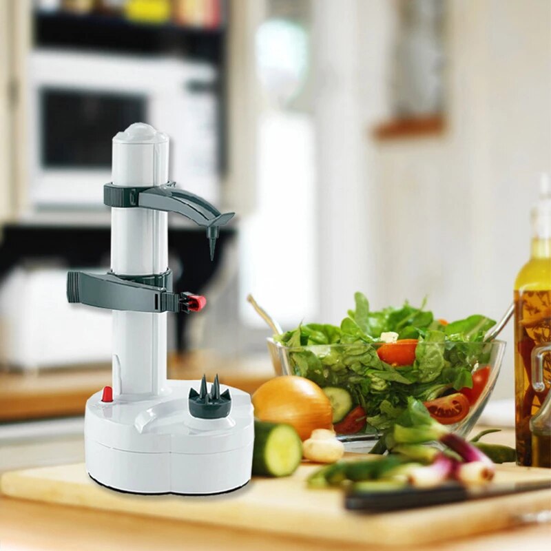 Pacote atualizado espiral elétrica maçã descascador cortador slicer frutas batata automática a pilhas descascador máquina de ferramentas cozinha
