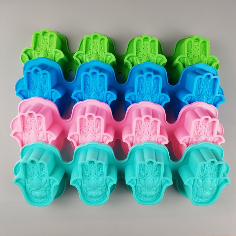 Lotus hamsa mão resina epóxi silicone molde mão de fatima vela sabão moldes ferramenta