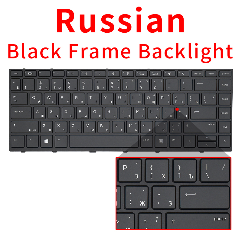 Märkesoriginal för hp probook 430 g5 440 g5 445 g5 640 g4 640 g5 engelskt laptoptangentbord amerikanskt  l01071-001 l00735-001: Gul