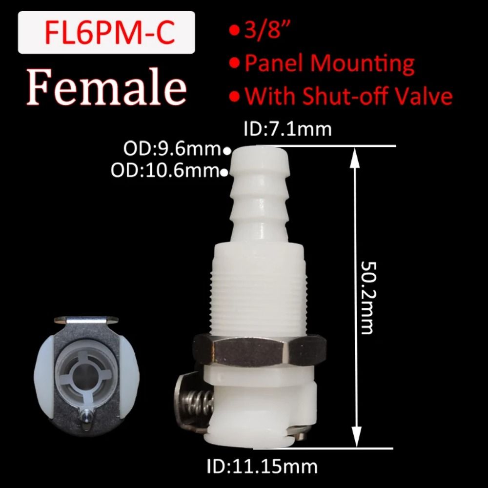 1Pcs Tube Connector Hose Joint Disconnect Fitting Coupling Male Female Quick Coupler 5/16 3/8 L-Series Hose Barb Valved: Pink