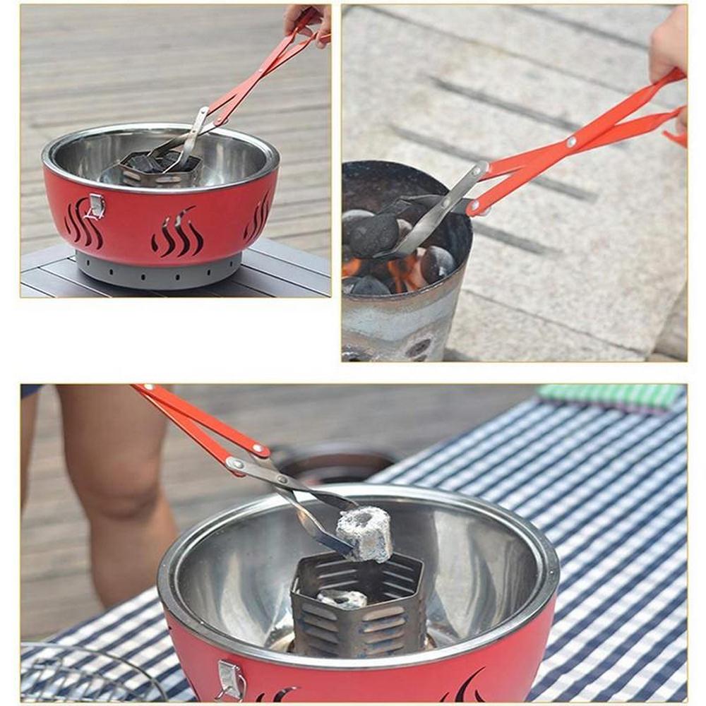 BBQ Charcoal Tongs Barbecue Carbon Clamp Aluminum BBQ Tools Pliers Grilled Food Clip Portable Tongs Barbecue Accessories