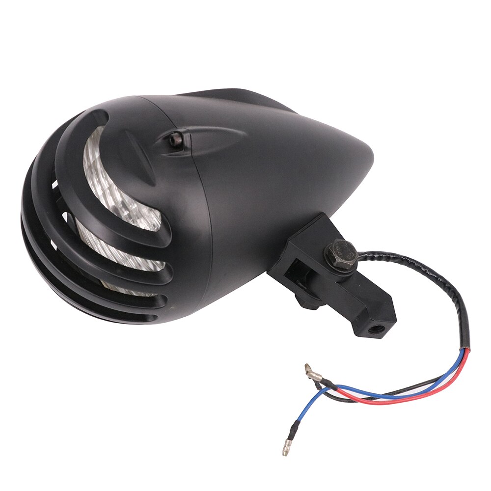 Motorcycle Universal 12V Headlight Headlamp Assembly Lamp For Harley Chopper Cafe Racer Touring Sportster Roadster Road King: Black