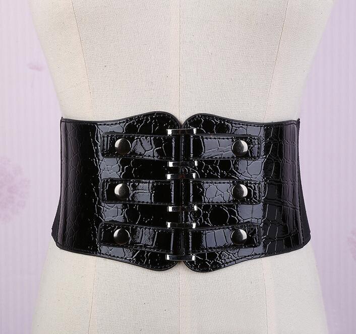 Metal Punk Klinknagel Brede Riemen Slim Corset vrouwen buikband riem riem taille vrouwelijke Kleding accessoires: Default Title