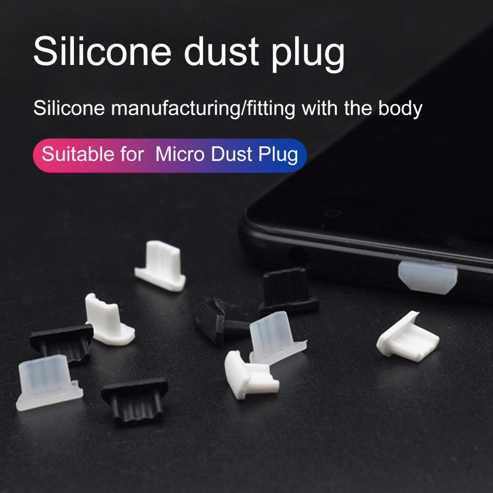 Handige Multifunctionele 5Pcs Mini Anti-stof Silicone Micro-Usb Telefoon Oplader Stof Plug