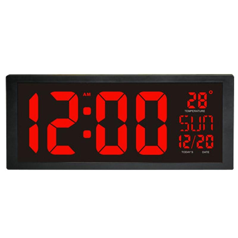 Große LED-bildschirm Elektronische Wanduhr Mit Kalender Thermometer Woche Elektronische Digitale Zauberstab Schreibtisch Uhr Heimat Dekoration: uns Stecker