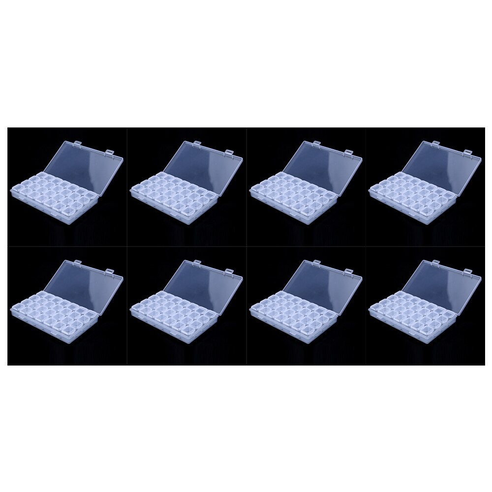 Caja de celosía 5D para manualidades, accesorios de herramientas de pintura de diamantes, Kits de contenedores de cuentas, organizador de almacenamiento, caja de partículas pequeñas, para el hogar, 64 Uds.: 8X28 grid