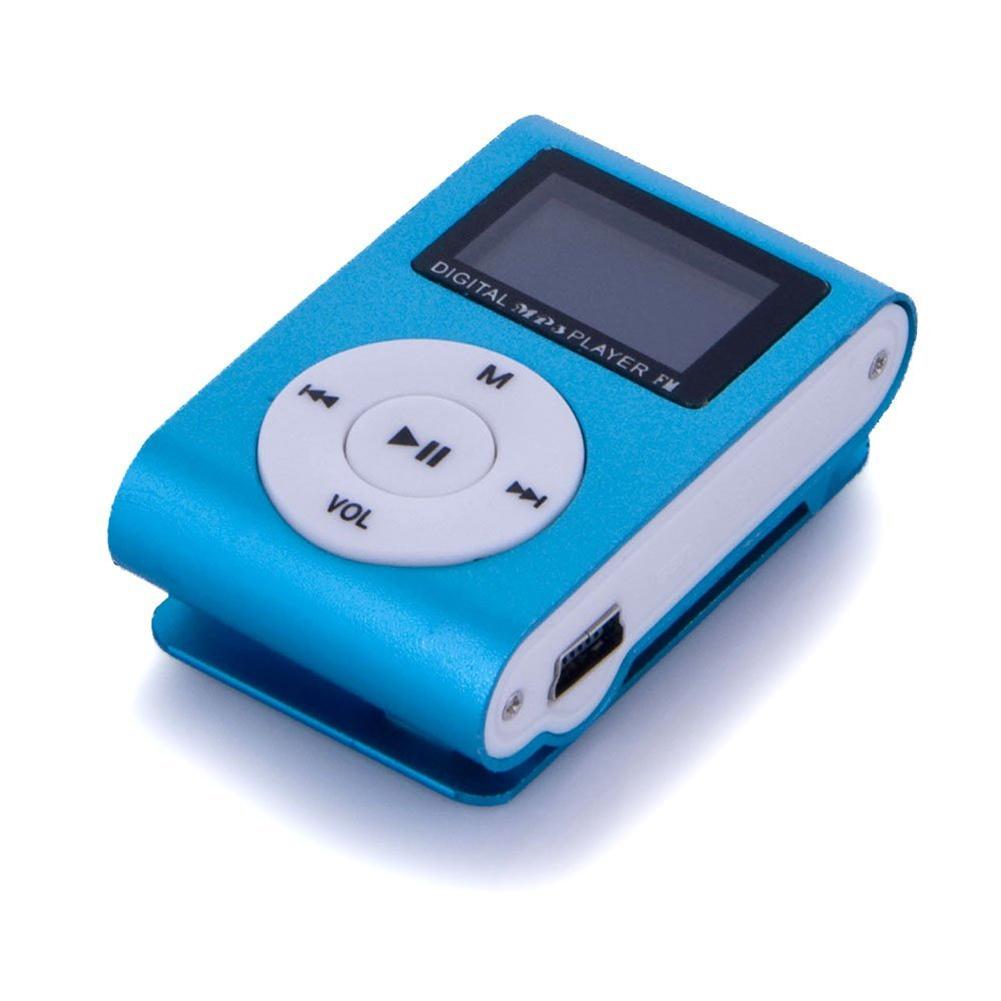 Mini Würfel Clip-typ Mp3 Spieler Anzeige Wiederaufladbare Tragbare Musik Lautsprecher mit Kopfhörer Usb-kabel