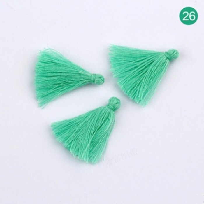 50 stks 3 cm Mini Katoenen Draad Stof Kwastje DIY Hanger Sieraden Armband Sleutel Making Fringe Trim Craft Kwasten Naaien accessoires: As is shown in