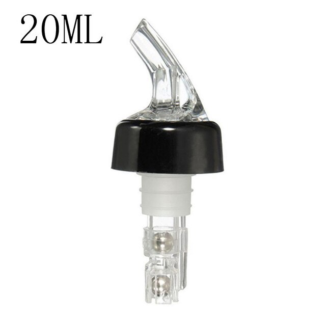20/30ML Kunststoff Quantitative Wein Ausgießer Alkohol Flüssigkeit Spender Messung Öl Auslauf Wein Decanter Flasche Düse Stopper: Black 20ml