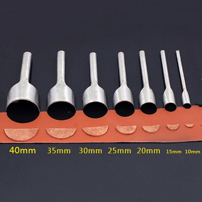 7 Stuk Holle Gat Punch Half-Ronde Riem Lederen Arcuate Hoeksnijder Puncher