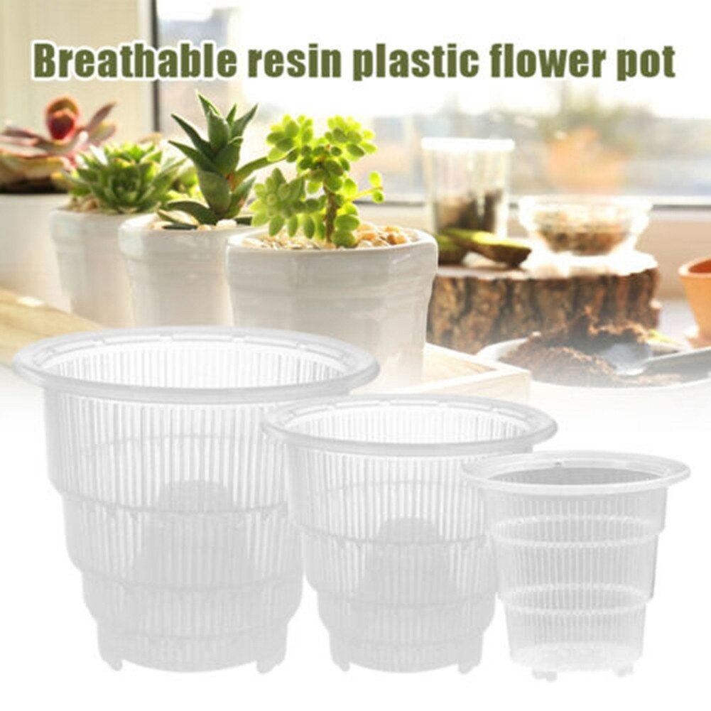 Clear Plastic Orchidee Plant Grow Potten Met Gaten Succulent Ademend Tuin Thuis Wortel Controle Bloempot