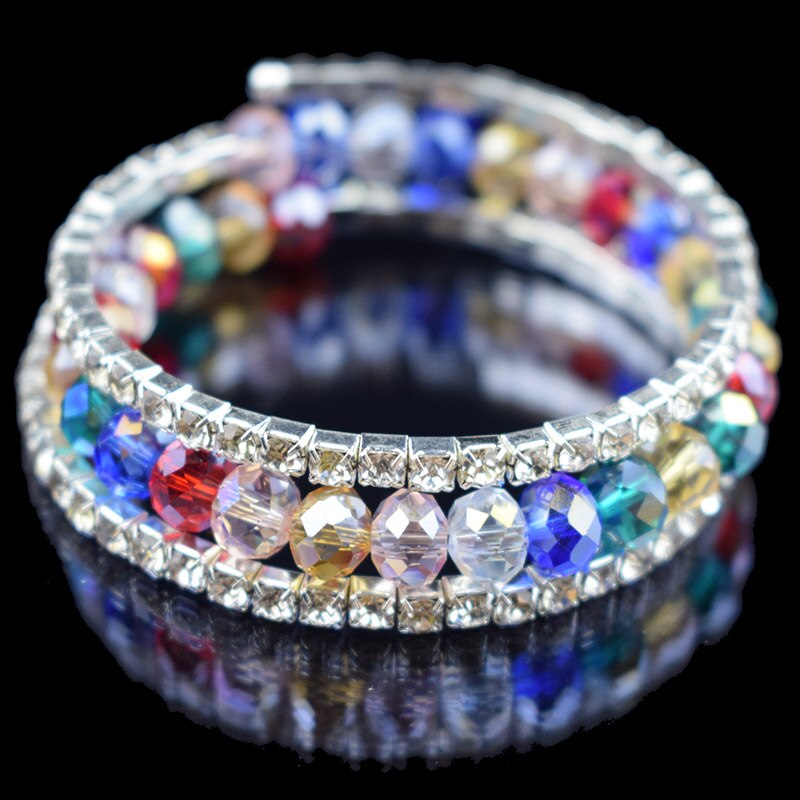 Rhinestone Crystal Silver Plated Bracelets For Women Red/Black/Blue/Multicolor /Yellow/Green/White Bracelets & Bangles