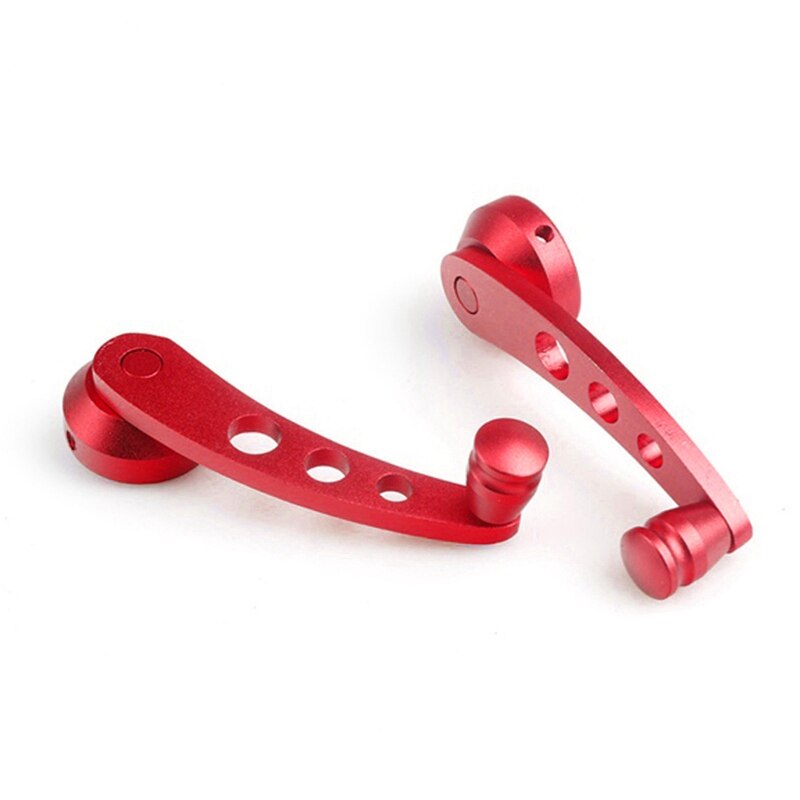 2Pcs Aluminum Alloy Universal Car Window Handle Winder Riser Replacement Winder Crank Riser Kit Universal Red