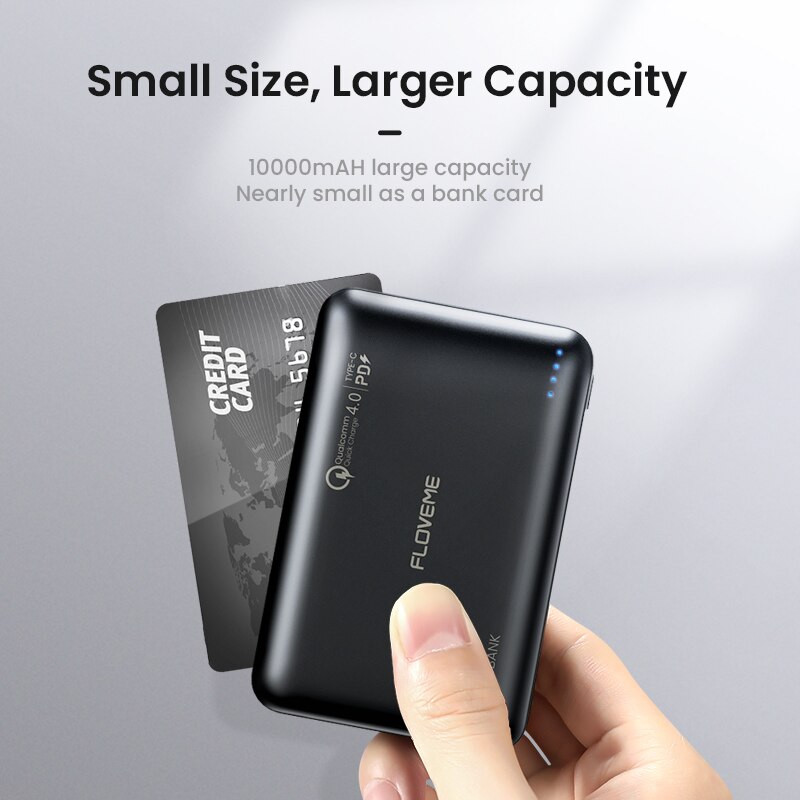 Floveme Mini Power Bank 10000Mah Voor Xiaomi QC4.0 Poverbank 10000 Snel Opladen PD3.0 Voor IPhone12 Draagbare Opladen Powerbank
