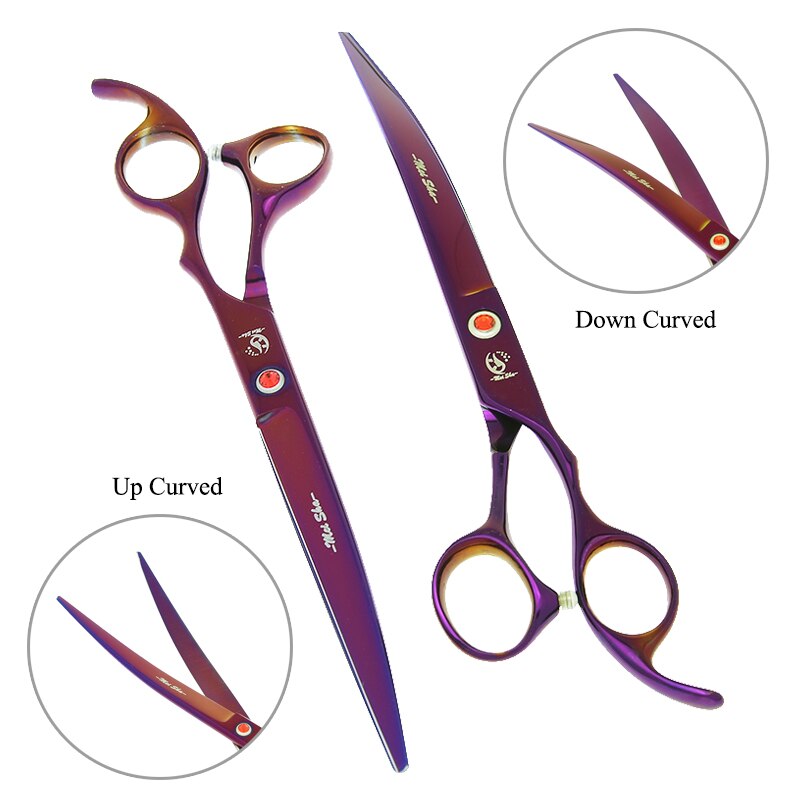 8" Pet Scissors for Dog Grooming Japan 440C Pet Cutting Shears Animal Trimming Thinning Tijeras Curved Shear B0045A