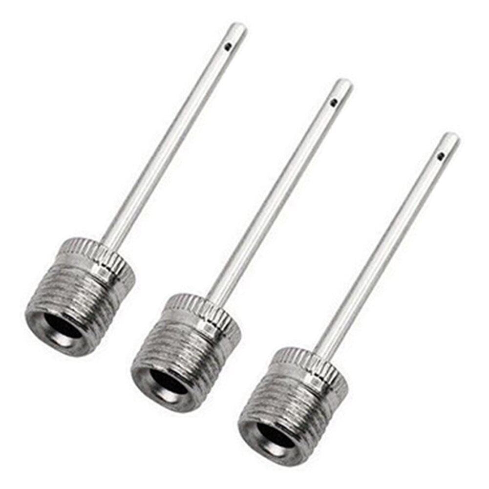 3pcs Metal Inflatable Pump Needle Stainless Steel Inflatable Needle for Football Soccer Basketball Volleyball Air Valve Adaptors