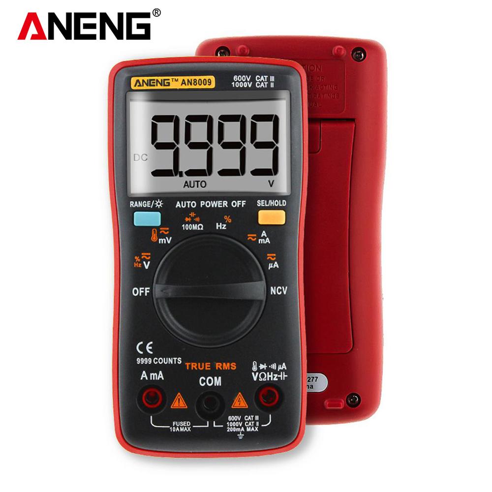 ANENG AN8009 Digital Multimeter True-RMS Multimeter 9999 Counts Auto Ranging Capacitance Meter Large Screen Voltage Meter