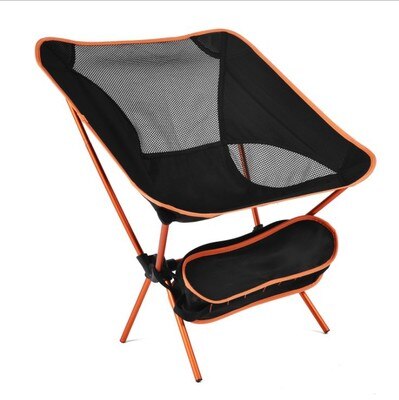Udendørs bærbar ultra let foldestol udendørs fiskestol ved campingstol sæde belastning oxford aluminium klud picnic strand: Orange