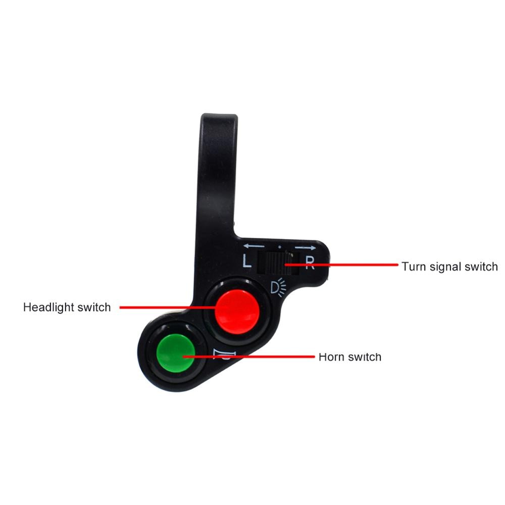 Durable Motorcycle Handlebar Switch Electric Bike Scooter Horn Turn Signals On/Off Button Light Switch