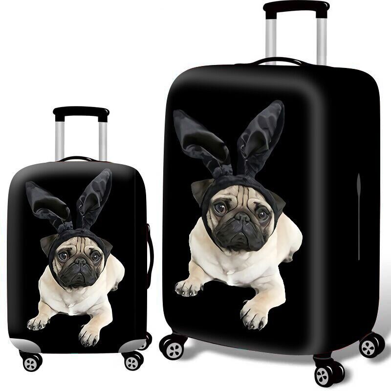 Resetillbehör bagageskydd resväska skyddsset bagage dammskydd bagagerumset vagnfodral elasticitet bulldog mönster: A / L